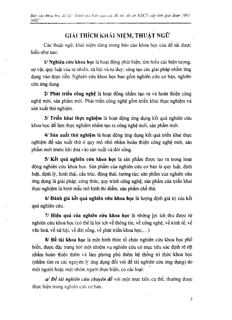 image for page Đánh giá hiệu quả các đề tài dự án khoa học công nghệ cấp tỉnh giai đoạn 1992 2002 tại Phú Yên