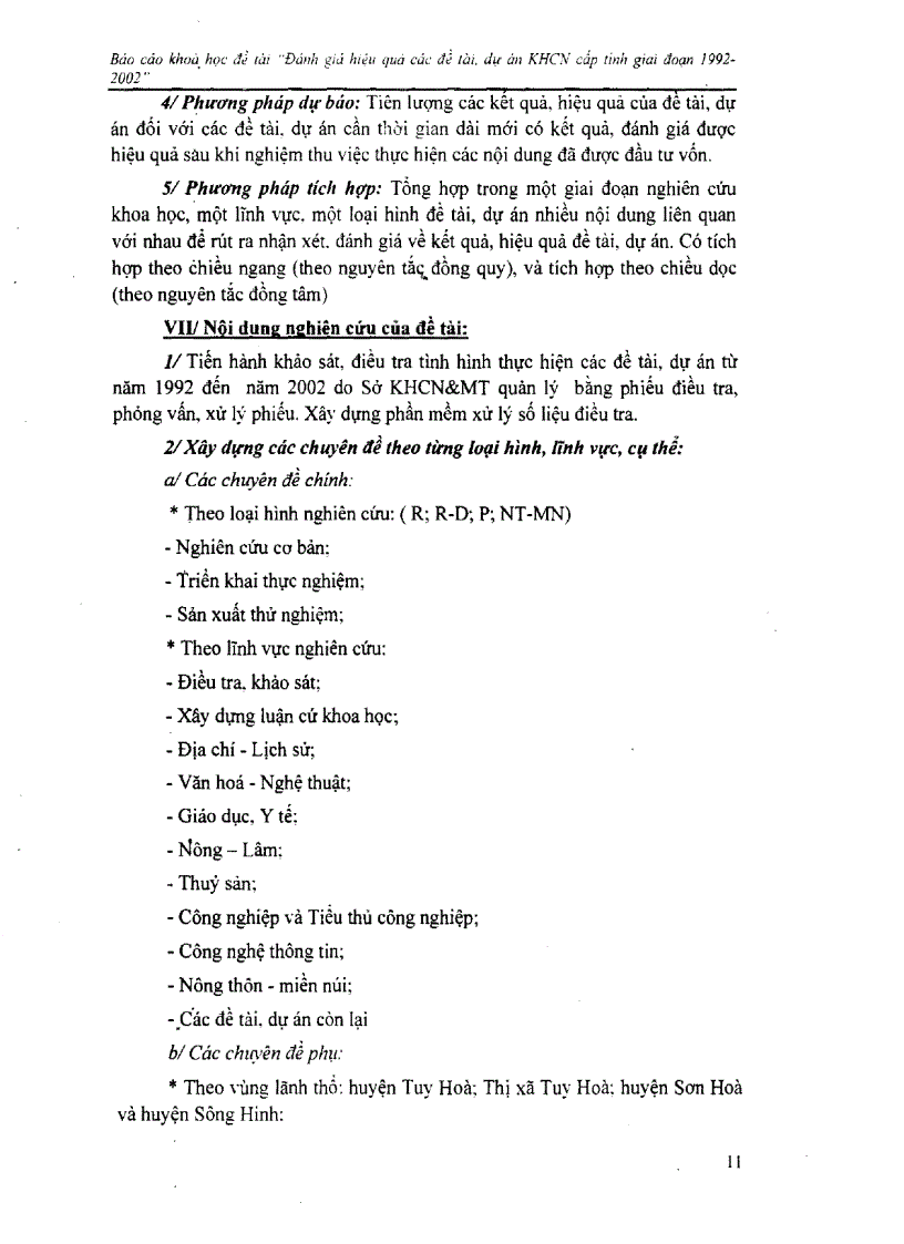 image for page Đánh giá hiệu quả các đề tài dự án khoa học công nghệ cấp tỉnh giai đoạn 1992 2002 tại Phú Yên