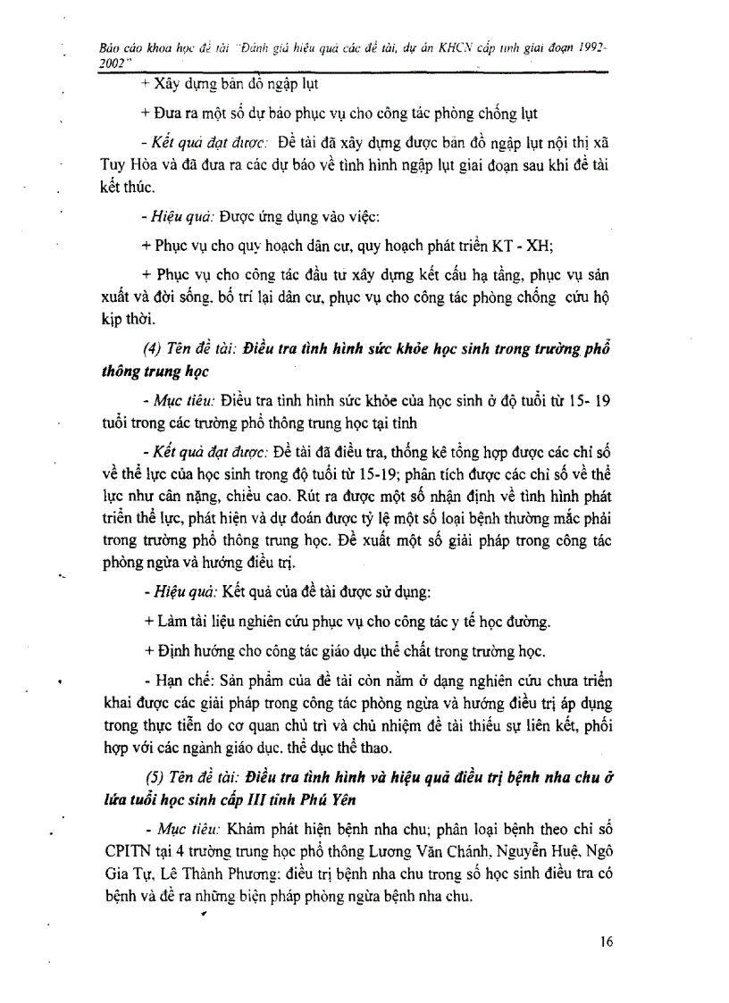 image for page Đánh giá hiệu quả các đề tài dự án khoa học công nghệ cấp tỉnh giai đoạn 1992 2002 tại Phú Yên