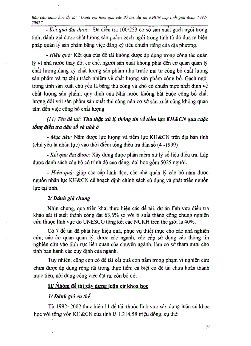 image for page Đánh giá hiệu quả các đề tài dự án khoa học công nghệ cấp tỉnh giai đoạn 1992 2002 tại Phú Yên