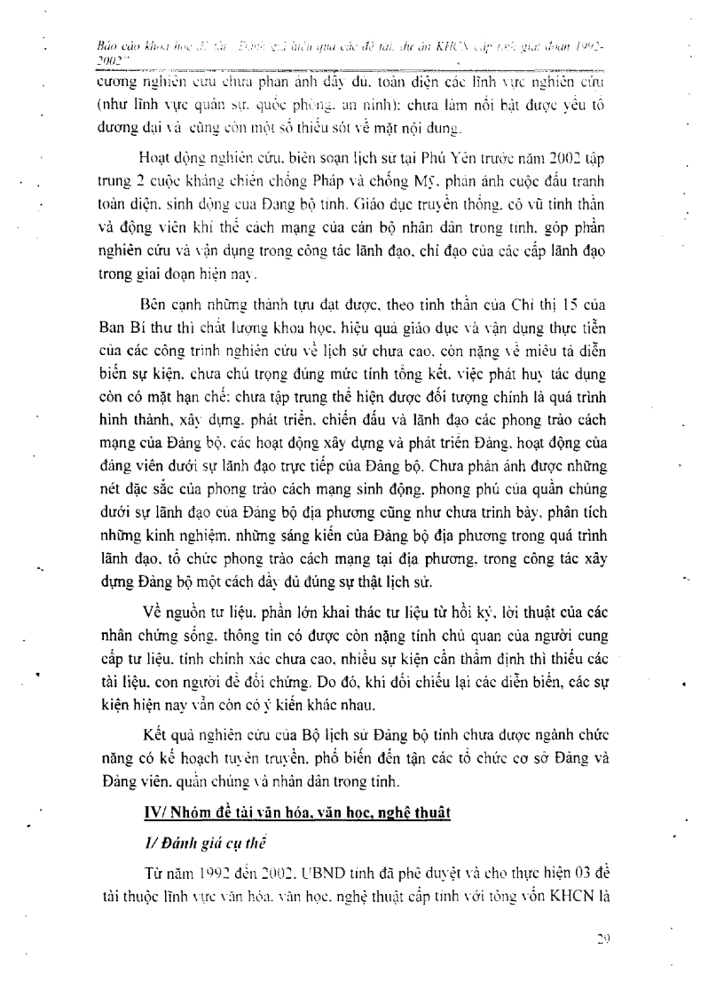 image for page Đánh giá hiệu quả các đề tài dự án khoa học công nghệ cấp tỉnh giai đoạn 1992 2002 tại Phú Yên
