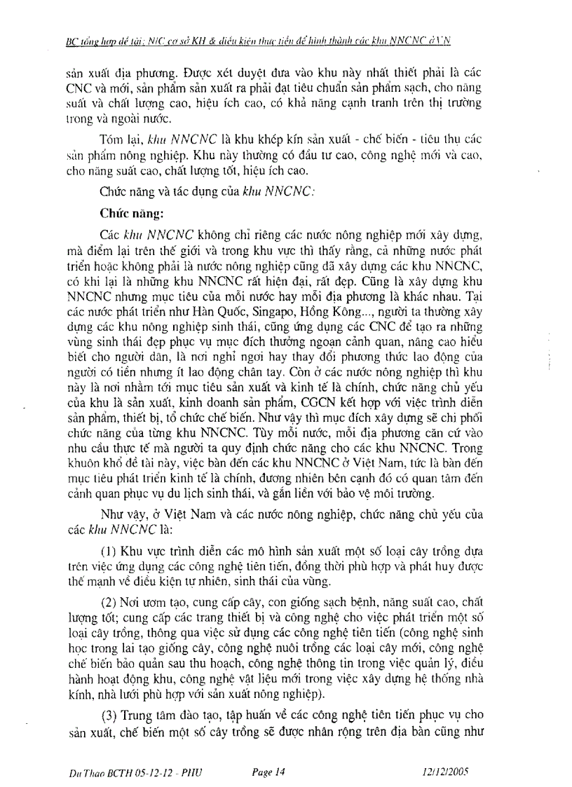 image for page Nghiên cứu cơ sở khoa học và điều kiện thực tiễn để hình thành các khu nông nghiệp ứng dụng công nghệ cao ở Việt Nam