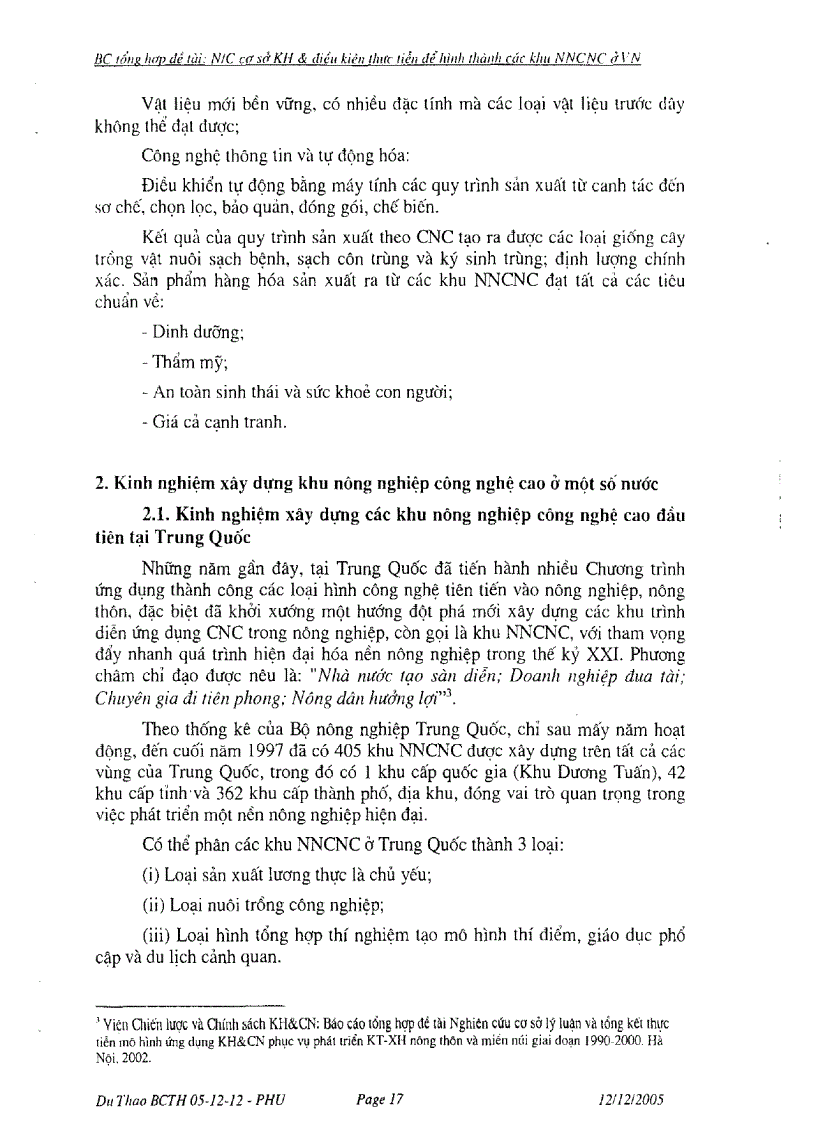 image for page Nghiên cứu cơ sở khoa học và điều kiện thực tiễn để hình thành các khu nông nghiệp ứng dụng công nghệ cao ở Việt Nam