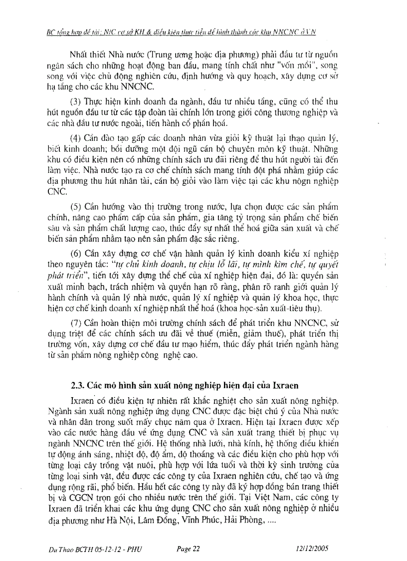 image for page Nghiên cứu cơ sở khoa học và điều kiện thực tiễn để hình thành các khu nông nghiệp ứng dụng công nghệ cao ở Việt Nam