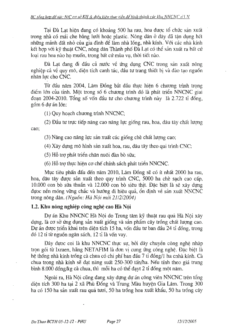 image for page Nghiên cứu cơ sở khoa học và điều kiện thực tiễn để hình thành các khu nông nghiệp ứng dụng công nghệ cao ở Việt Nam