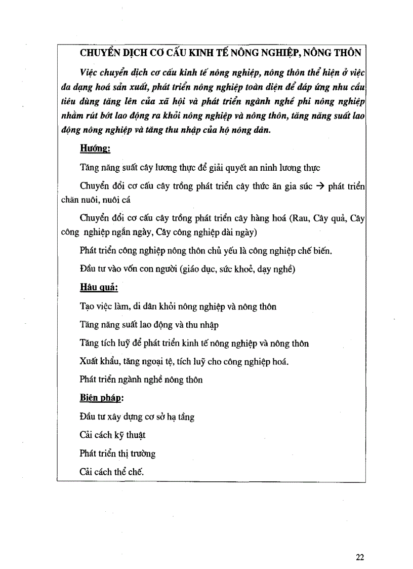 image for page Tổng kết lý thuyết cơ sở lý luận về quá trình chuyển đổi cơ cấu nông nghiệp nông thôn