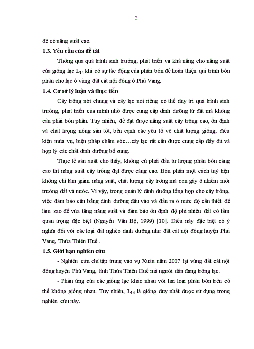 image for page Phản ứng của giống lạc L14 với 2 yếu tố Đạm và Lân trên đất cát nội đồng huyện Phú Vang Thừa Thiên Huế trong vụ Xuân năm 2007