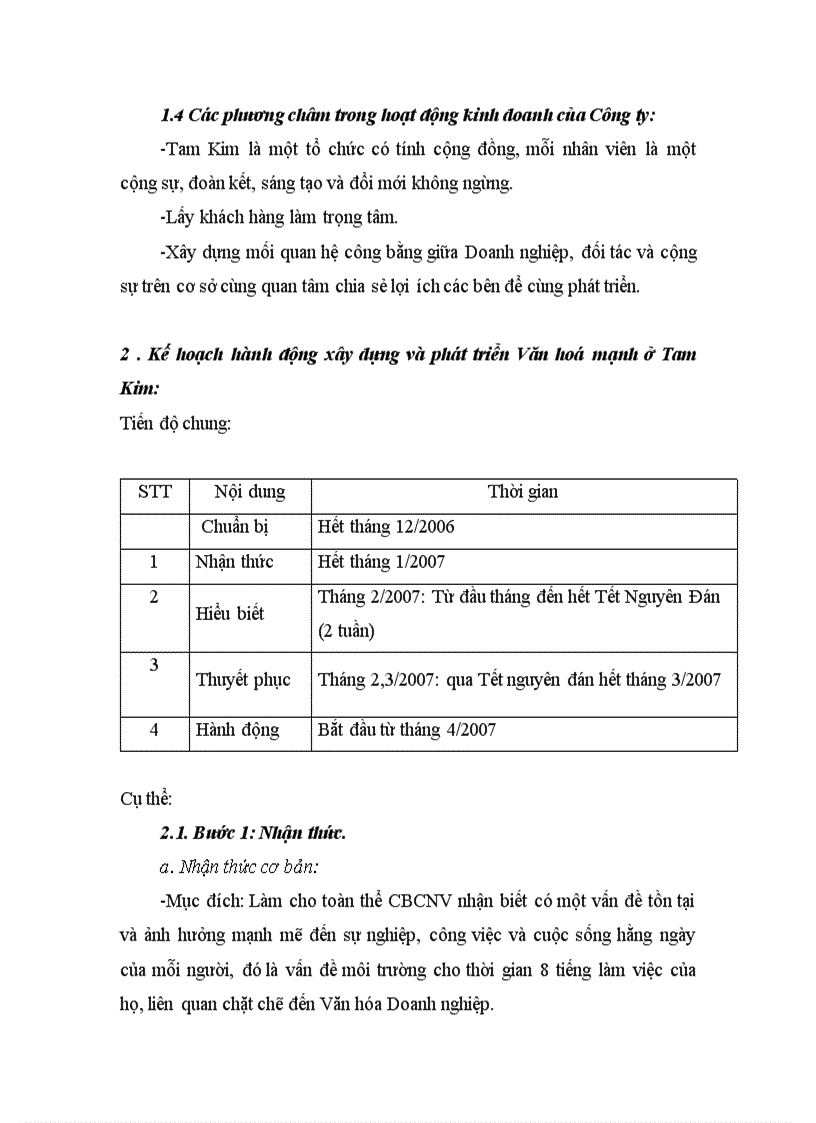 image for page Một số giải pháp nhằm xây dựng văn hóa Doanh nghiệp ở Công ty Cổ phần Tam Kim