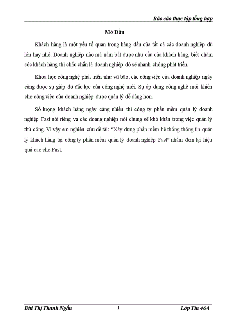 image for page Xây dựng phần mềm hệ thống thông tin quản lý khách hàng tại công ty phần mềm quản lý doanh nghiệp Fast