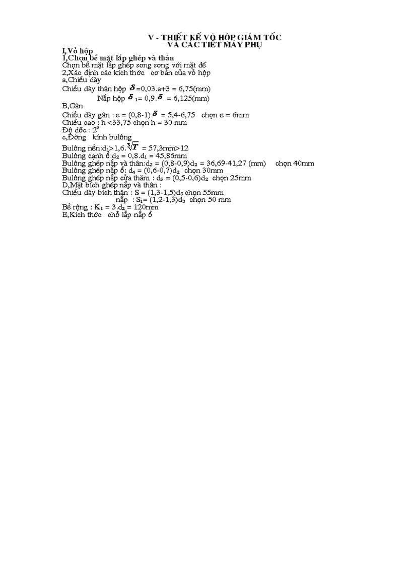 image for page Thiết kế môn học Thiết kế hộp giảm tốc 01 cấp bánh răng trụ