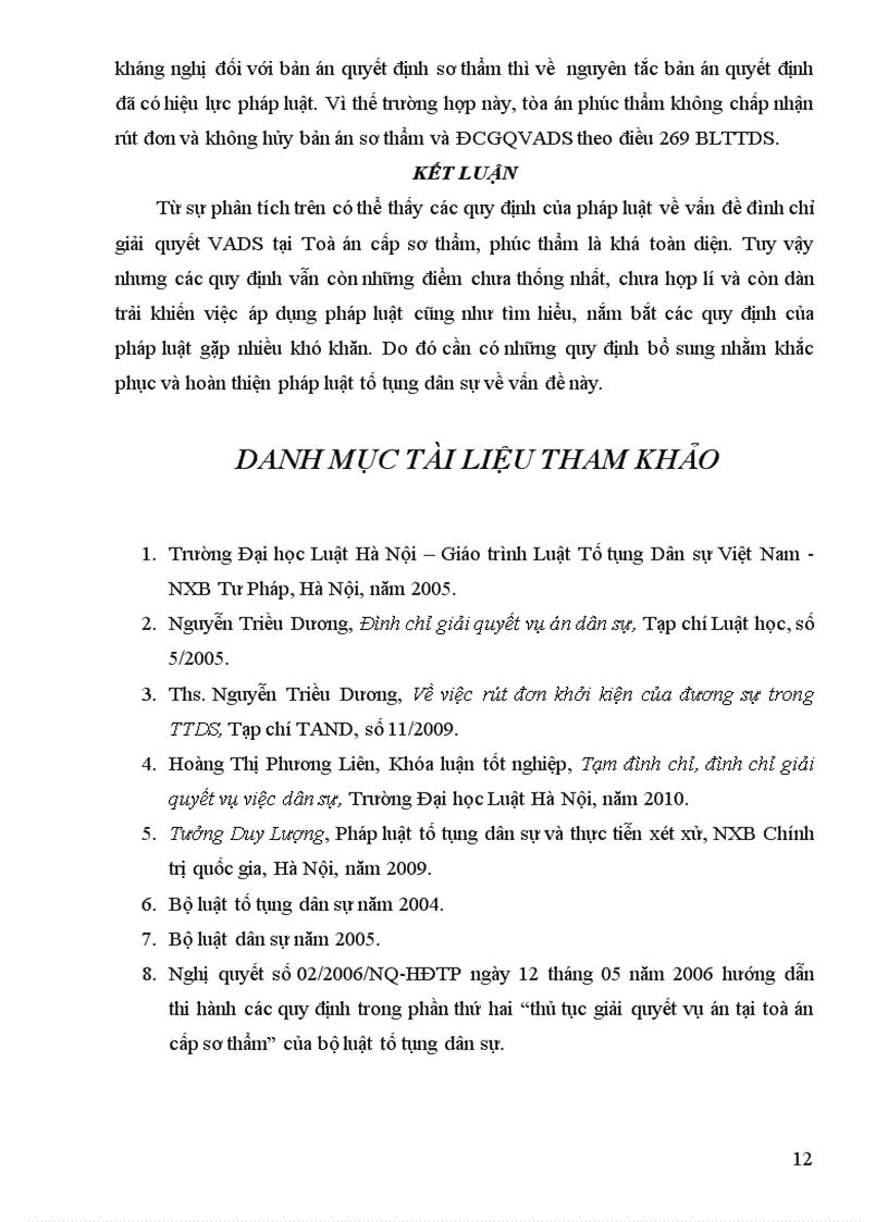 image for page Vấn đề đình chỉ qiải quyết vụ án dân sự ở tòa án cấp sơ thẩm phúc thẩm và kiến nghị hoàn thiện pháp luật về vấn đề này