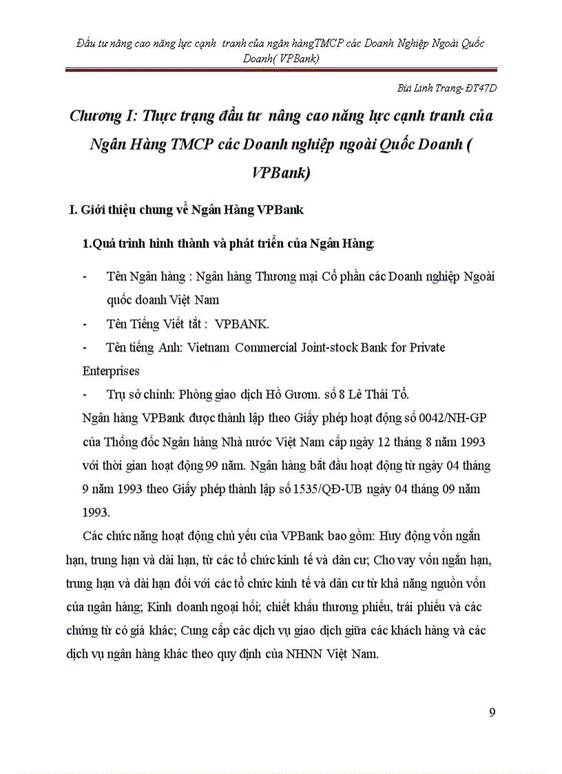 image for page Đầu tư nâng cao năng lực cạnh tranh của Ngân Hàng thương mại cổ phần các Doanh Nghiệp Ngoài quốc Doanh VPBank
