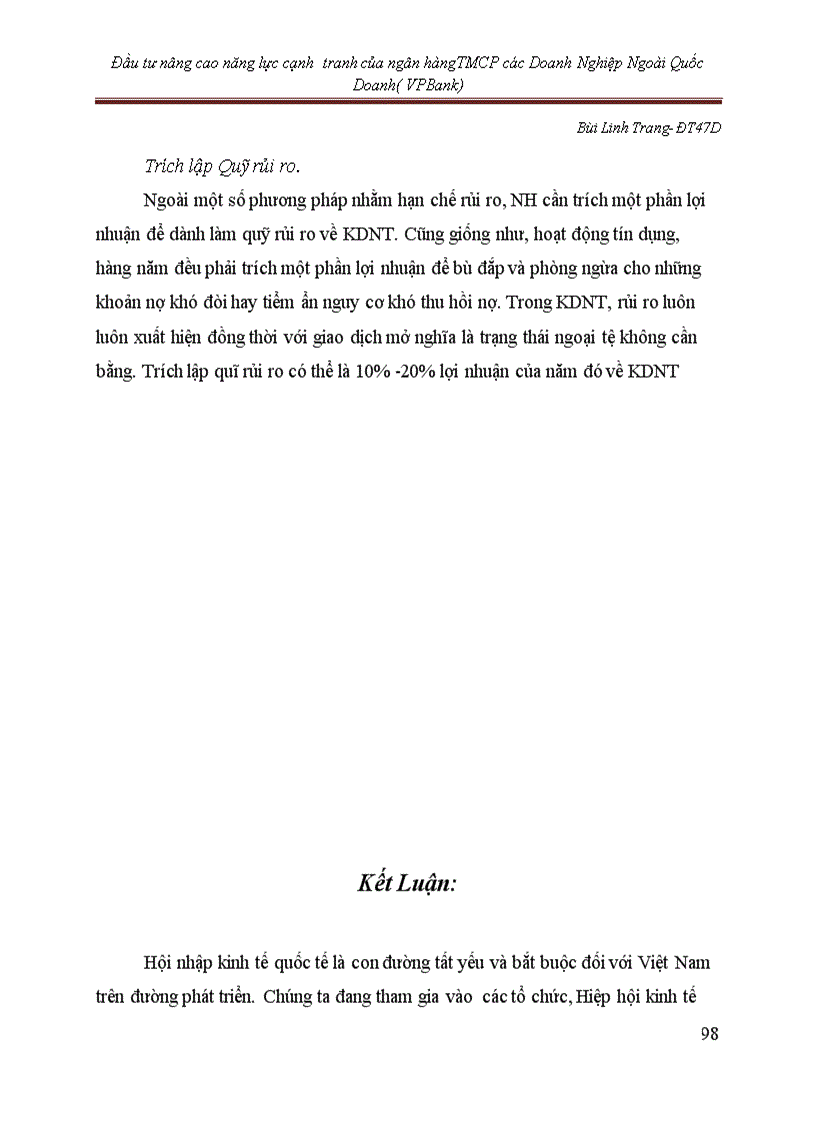 image for page Đầu tư nâng cao năng lực cạnh tranh của Ngân Hàng thương mại cổ phần các Doanh Nghiệp Ngoài quốc Doanh VPBank