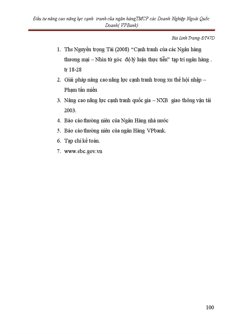 image for page Đầu tư nâng cao năng lực cạnh tranh của Ngân Hàng thương mại cổ phần các Doanh Nghiệp Ngoài quốc Doanh VPBank