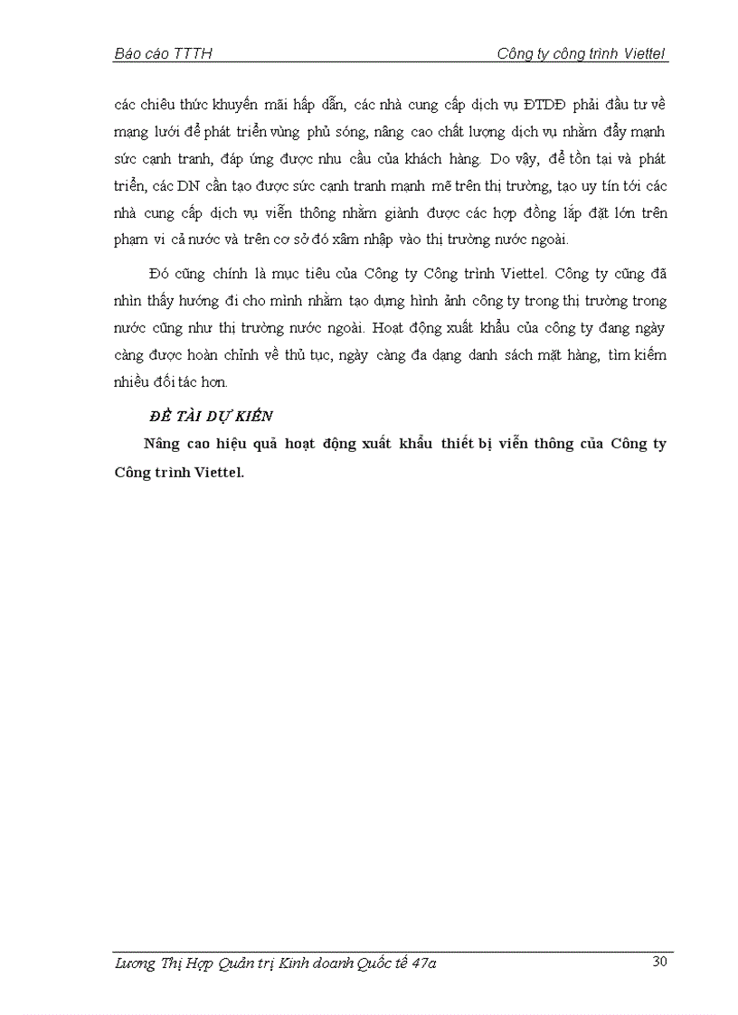 image for page Nâng cao hiệu quả hoạt động xuất khẩu thiết bị viễn thông của Công ty Công trình Viettel