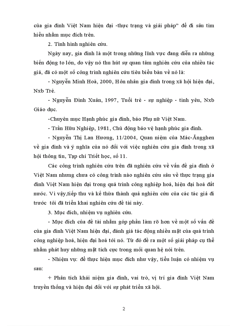 image for page Tiểu luận Một số vấn đề của gia đình Việt Nam hiện đại thực trạng và giải pháp