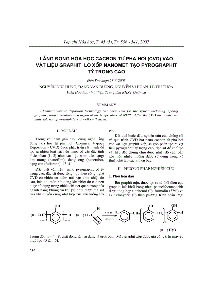image for page Lắng đọng hóa học cacbon từ pha hơi CVD vào vật liệu graphit lỗ xốp nanomet tạo pyrographit tỷ trọng cao