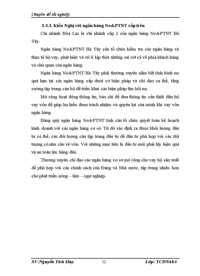 image for page Mở rộng cho vay hộ sản xuất tại Ngân hàng Nông nghiệp và Phát triển Nông thôn Việt Nam chi nhánh Hòa Lạc