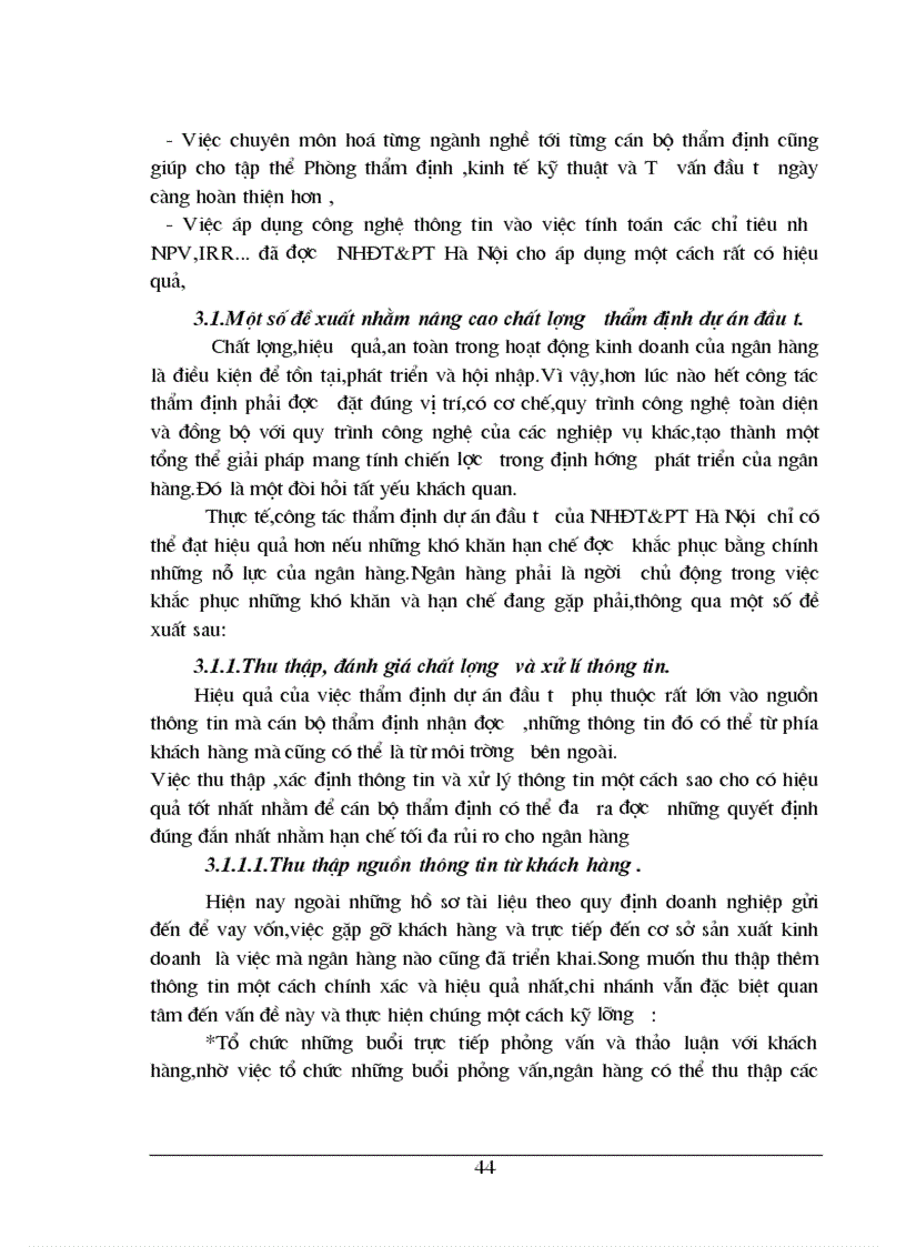 image for page Thẩm định dự án đầu tư nâng cao chất lượng công tác thẩm định dự án đầu tư tại NHĐT PT Hà Nội