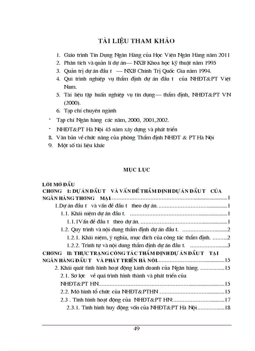 image for page Thẩm định dự án đầu tư nâng cao chất lượng công tác thẩm định dự án đầu tư tại NHĐT PT Hà Nội