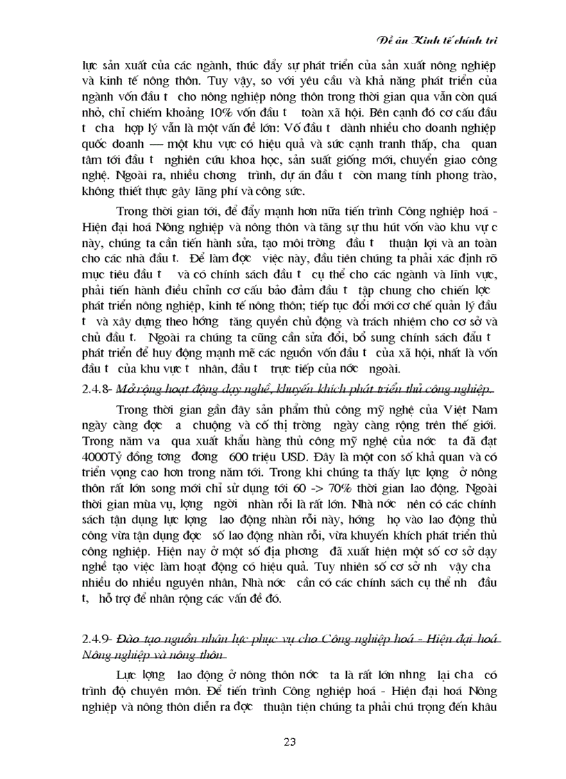 image for page Mối liên hệ giữa CNH HĐH Nông nghiệp và nông thôn và CNH HĐH nền kinh tế ở Việt Nam