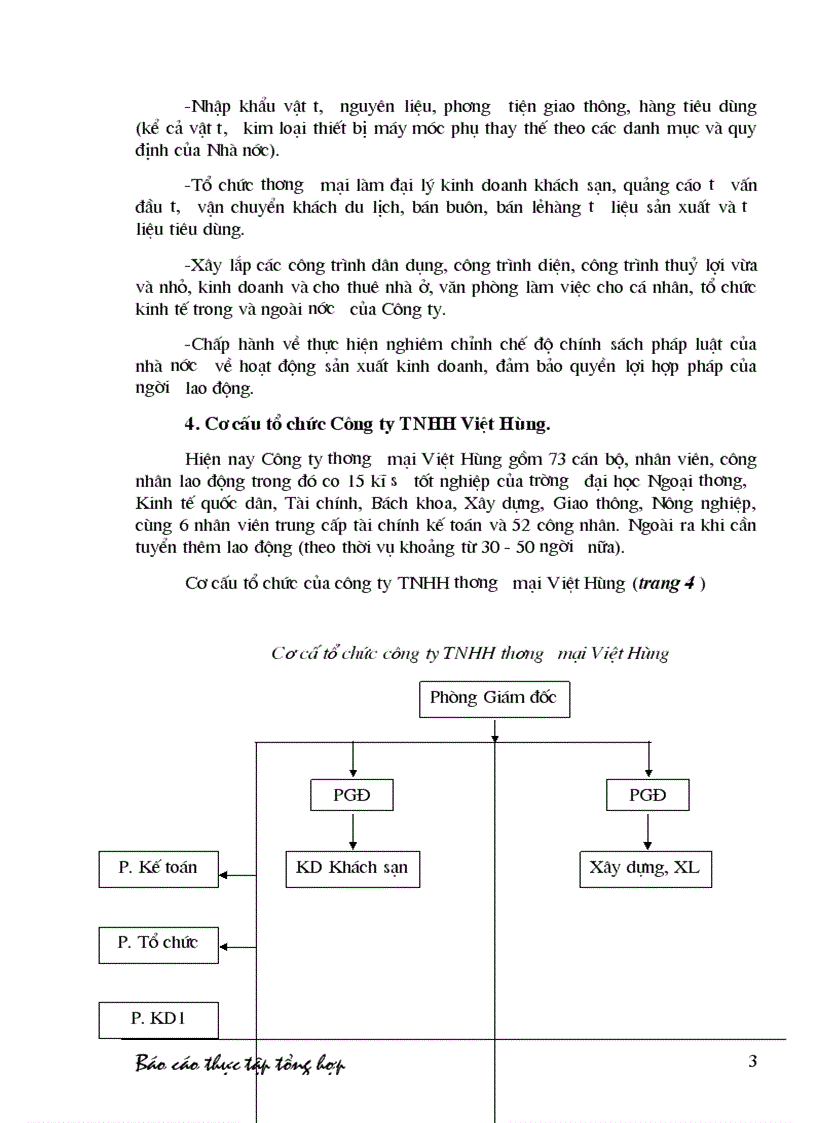 Tại tại công ty TNHH thương mại Việt Hùng