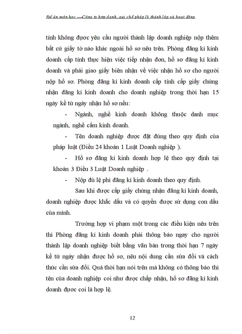 image for page Tiểu luận Công ty hợp danh quy chế pháp lý thành lập và hoạt động ở Việt Nam