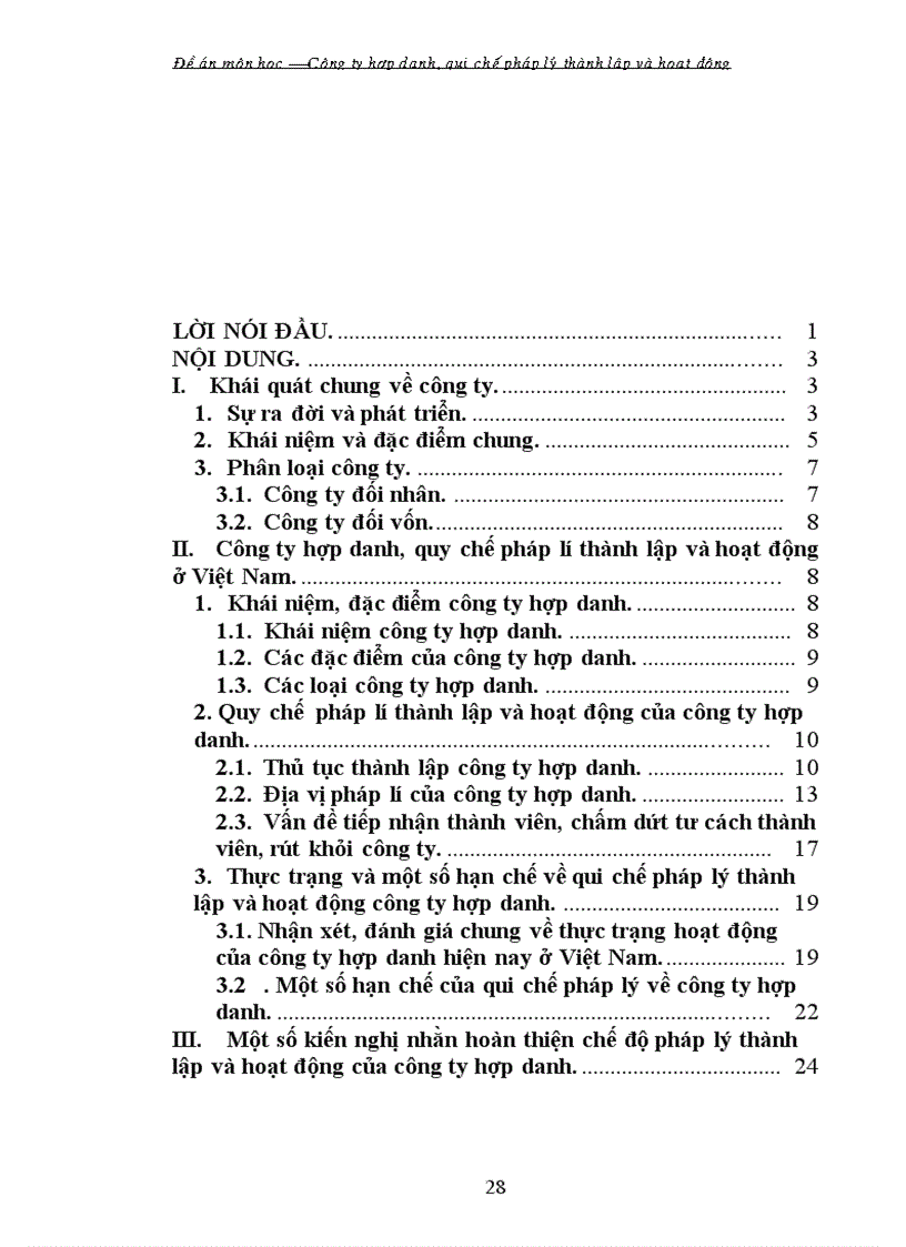 image for page Tiểu luận Công ty hợp danh quy chế pháp lý thành lập và hoạt động ở Việt Nam