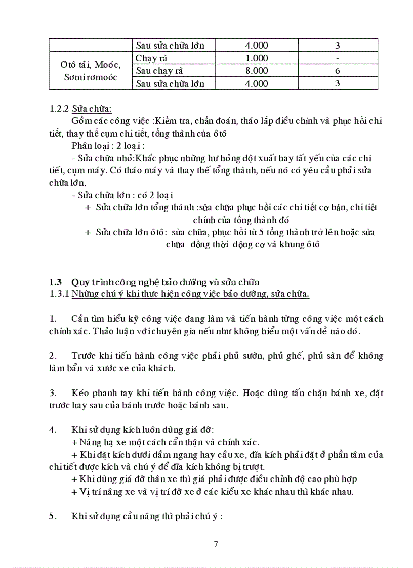 image for page Quy trinh bảo dưỡng sửa chữa oto con 4 7 chỗ