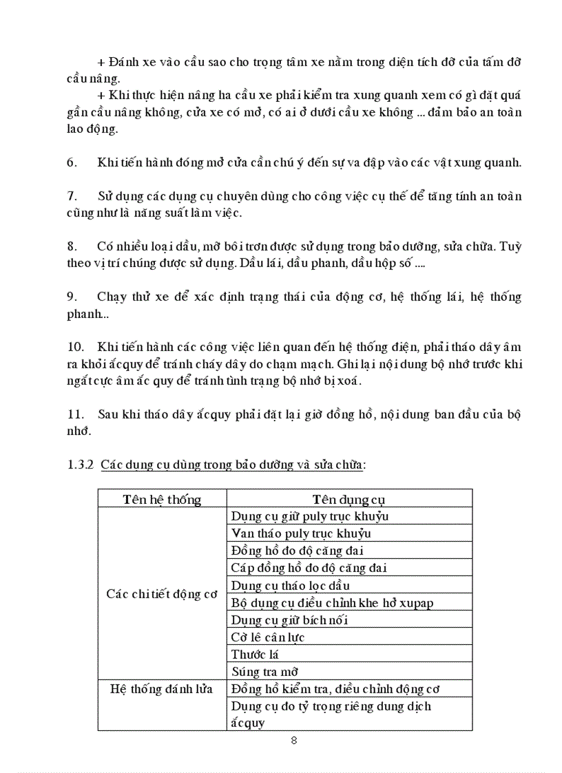 image for page Quy trinh bảo dưỡng sửa chữa oto con 4 7 chỗ