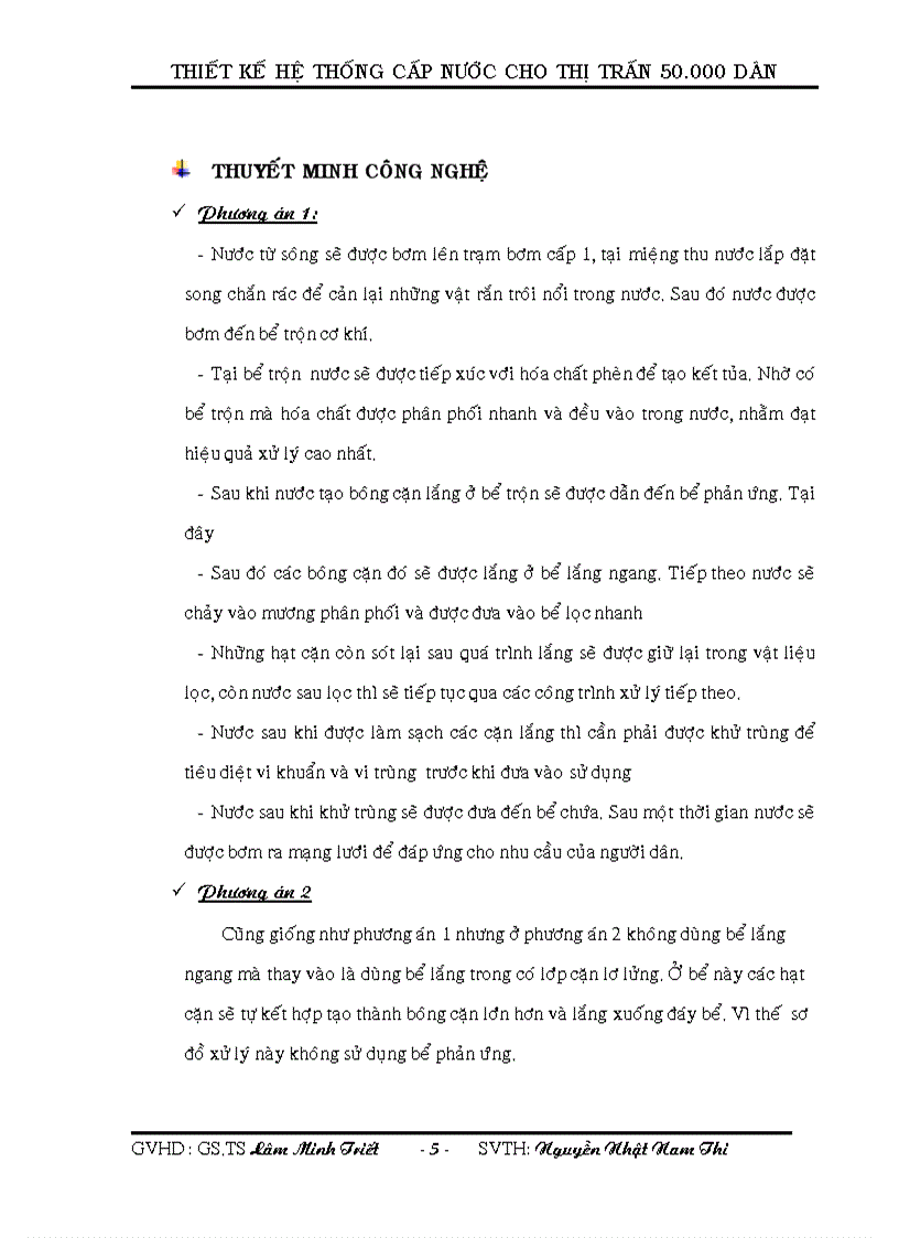 image for page Thiết kế hệ thống cấp nước cho thị trấn 50 000 dân thuyết minh