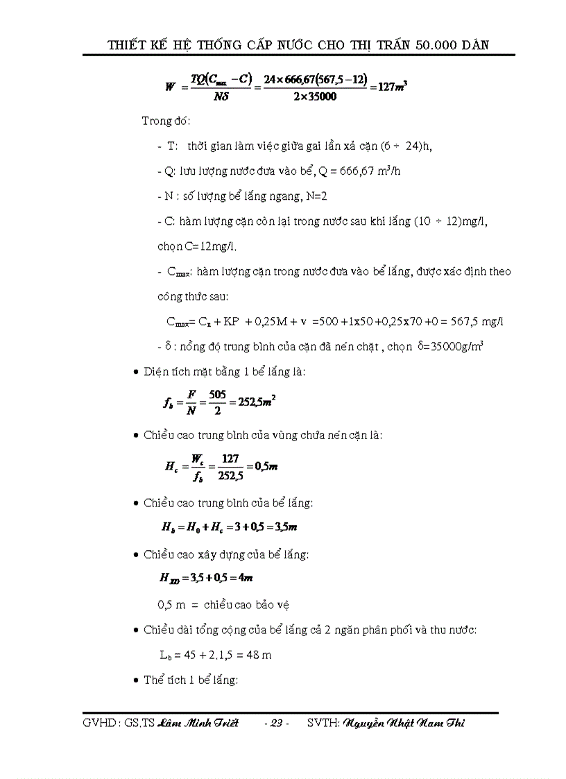 image for page Thiết kế hệ thống cấp nước cho thị trấn 50 000 dân thuyết minh