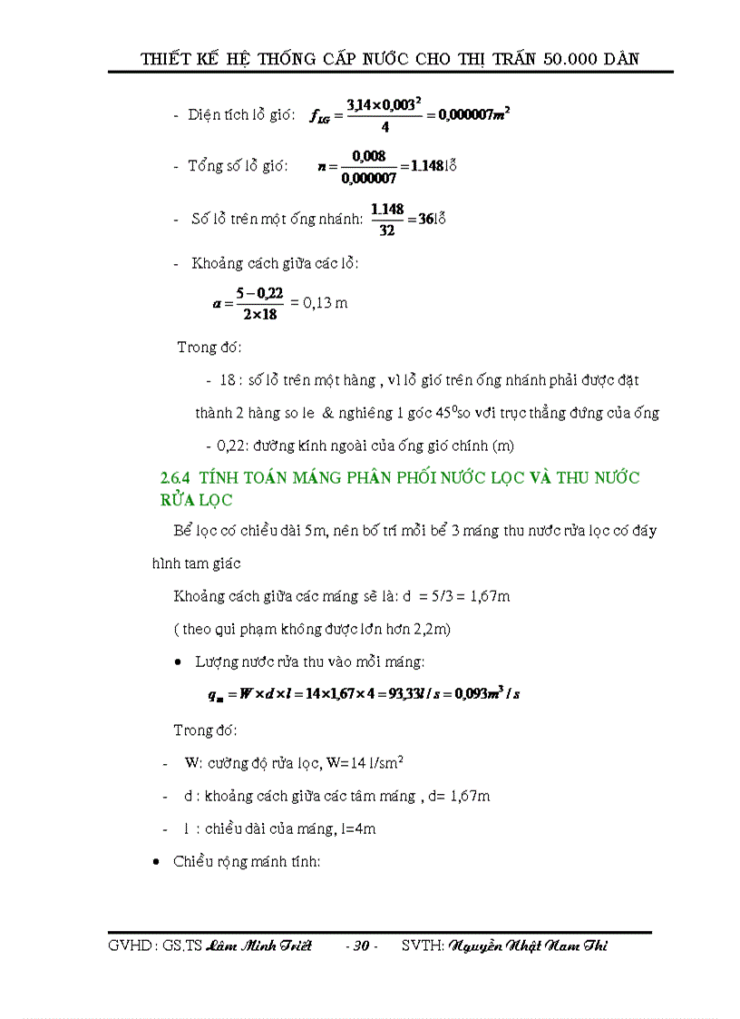image for page Thiết kế hệ thống cấp nước cho thị trấn 50 000 dân thuyết minh