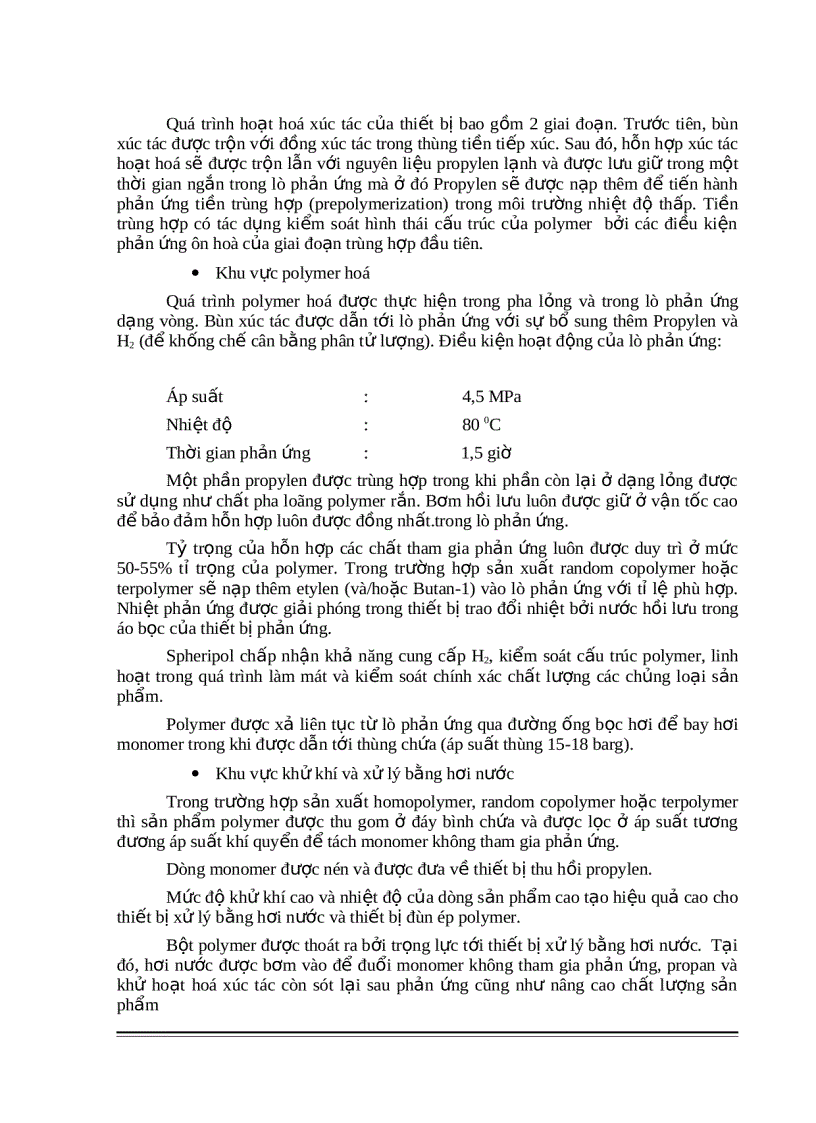 image for page Công nghệ sản xuất Polypropylen Mô phỏng động quá trình bằng Phần mềm HYSYS