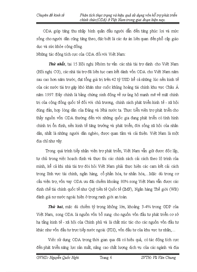 image for page Phân tích thực trạng và hiệu quả sử dụng vốn hỗ trợ phát triển chính thức ODA ở Việt Nam trong giai đoạn hiện nay