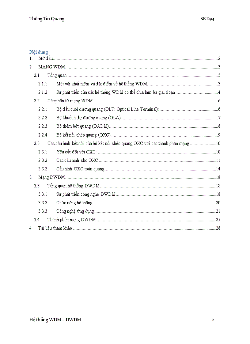image for page Hệ thống WDM và DWDM