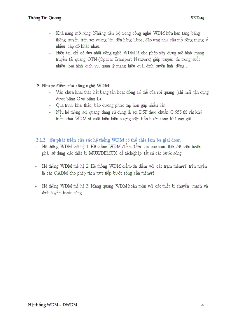 image for page Hệ thống WDM và DWDM