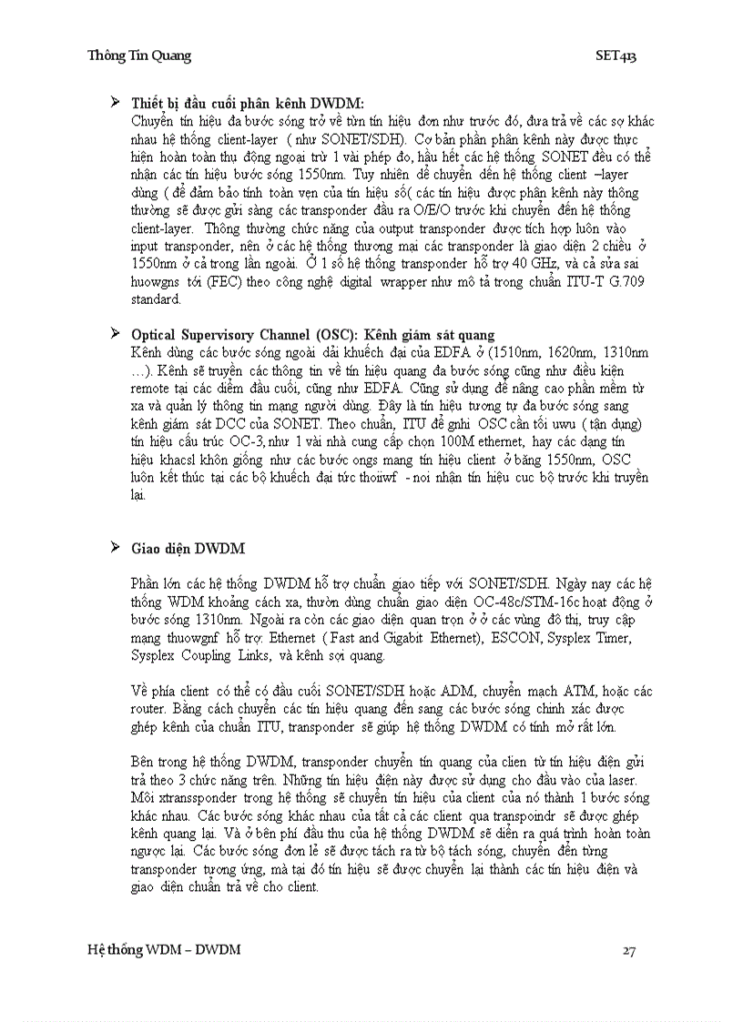 image for page Hệ thống WDM và DWDM