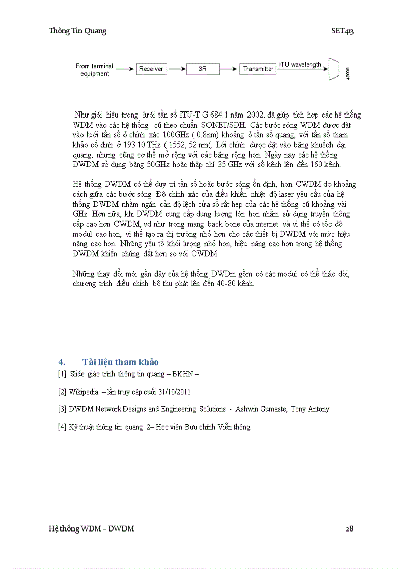 image for page Hệ thống WDM và DWDM