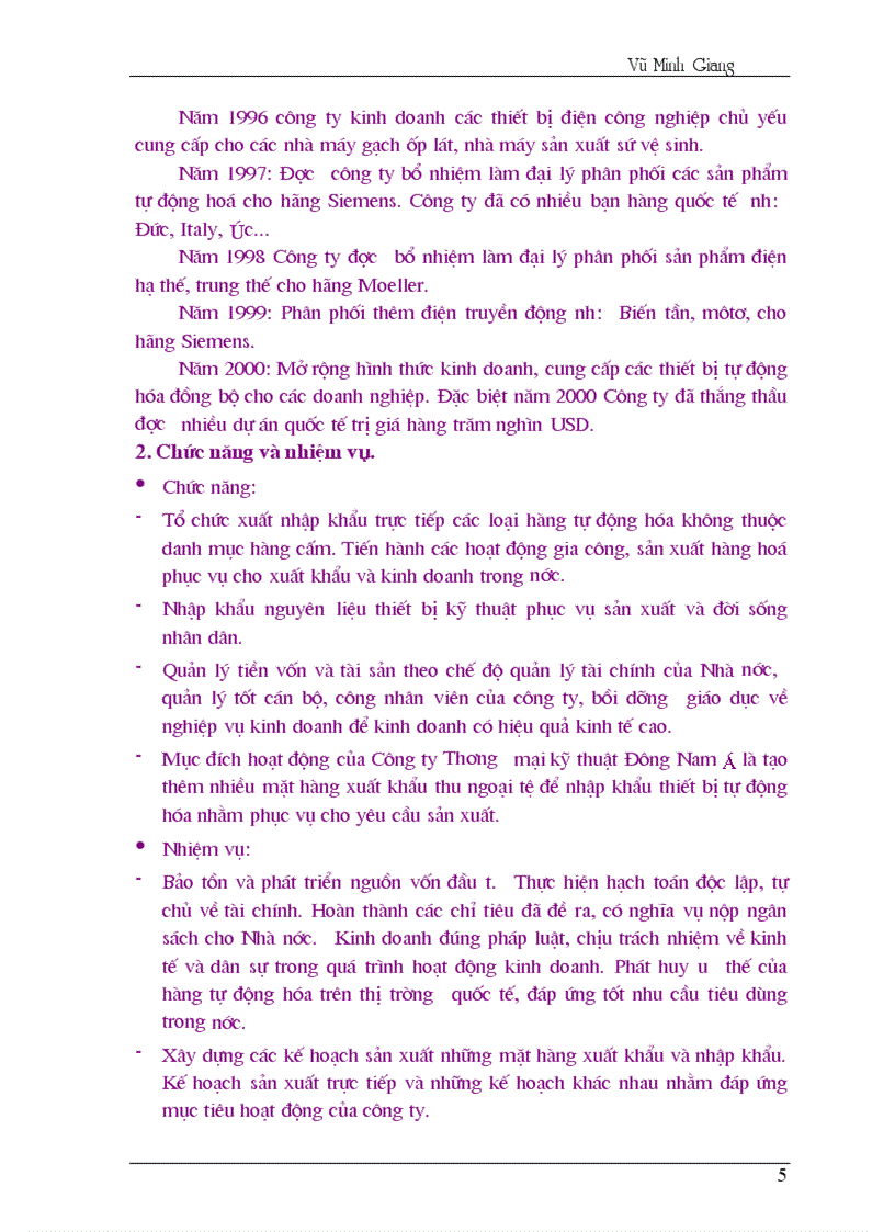 image for page Báo cáo thực tập tại Công ty thương mại kỹ thuật đông nam á