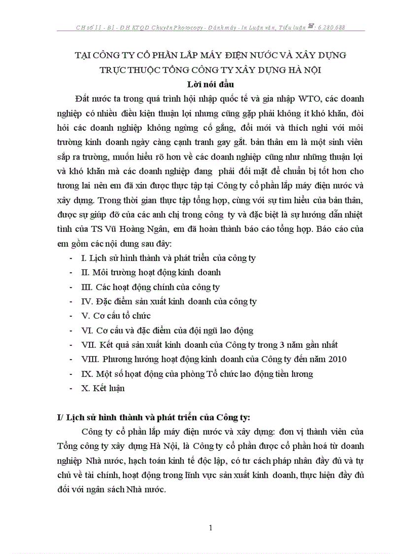 image for page Báo cáo thực tập tại Công ty cổ phần lắp máy điện nước và xây dựng trực thuộc tổng công ty xây dựng hà nội