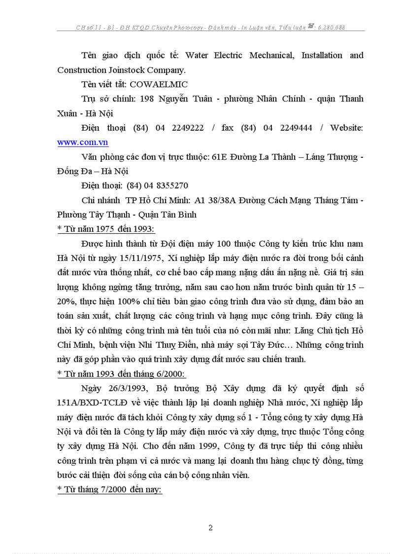 image for page Báo cáo thực tập tại Công ty cổ phần lắp máy điện nước và xây dựng trực thuộc tổng công ty xây dựng hà nội