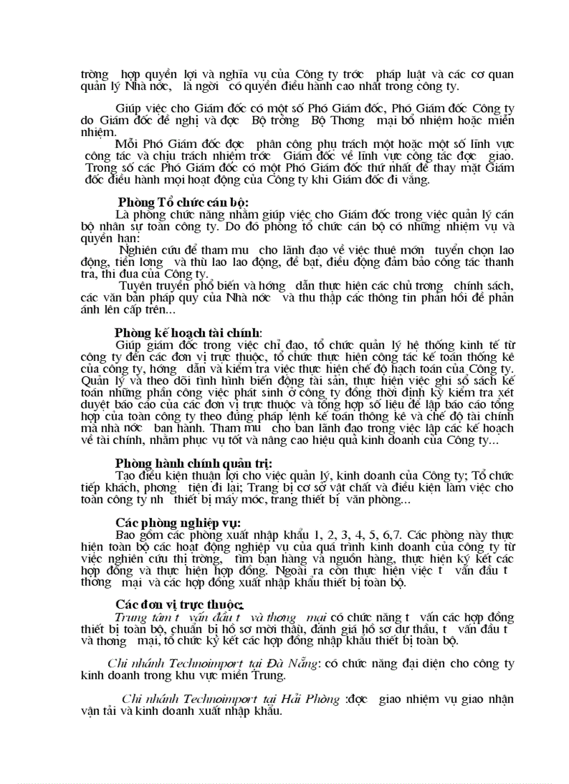 image for page Báo cáo thực tập tại Công ty xuất nhập khẩu thiết bị toàn bộ và kỹ thuật Technoimport