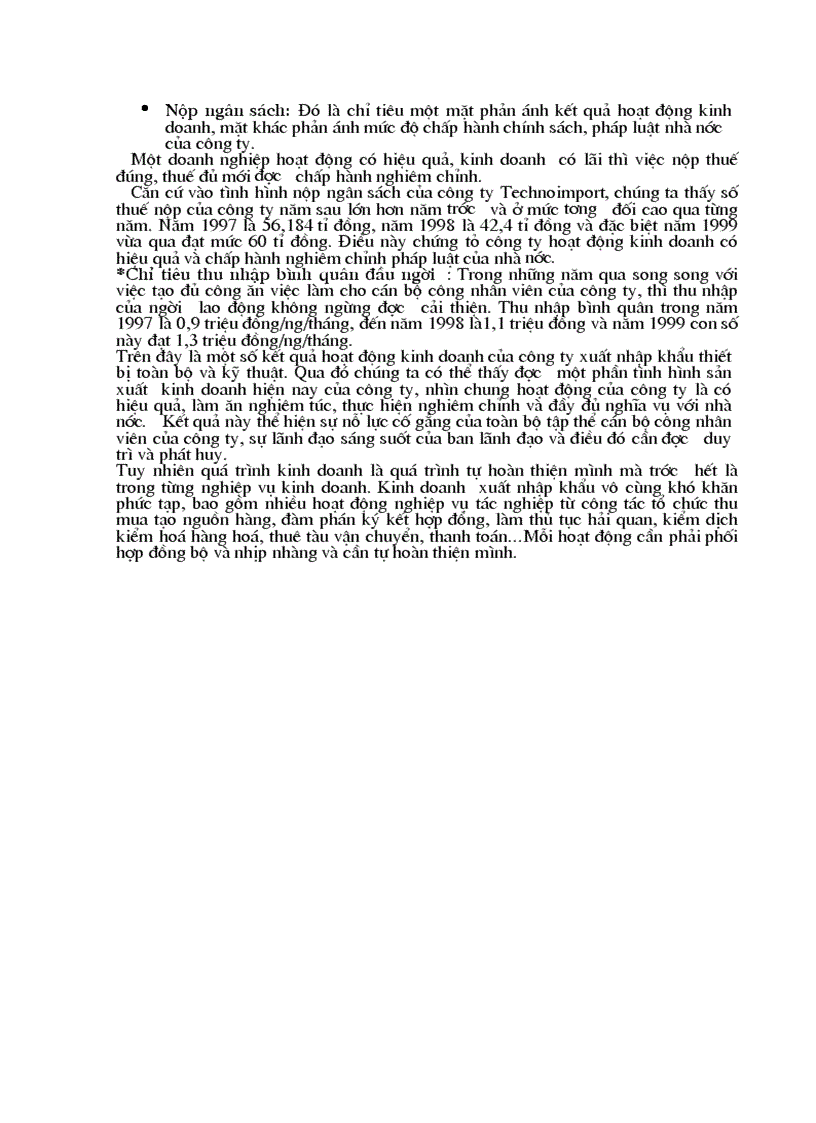 image for page Báo cáo thực tập tại Công ty xuất nhập khẩu thiết bị toàn bộ và kỹ thuật Technoimport