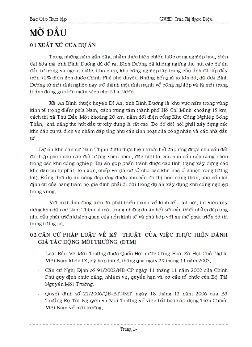 image for page Đánh giá tác động môi trường khu dân cư Nam Thịnh An Bình Dĩ An Bình Dương