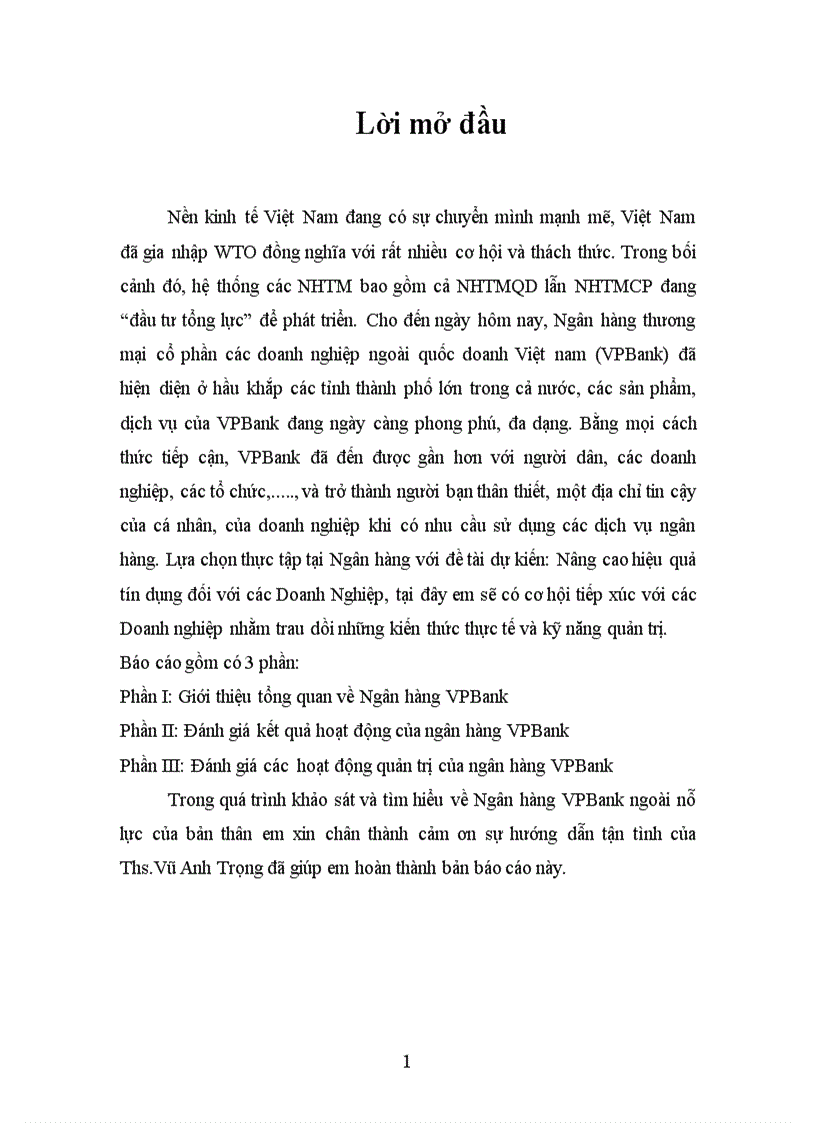 image for page Báo cáo thực tập tại Ngân hàng VPBank