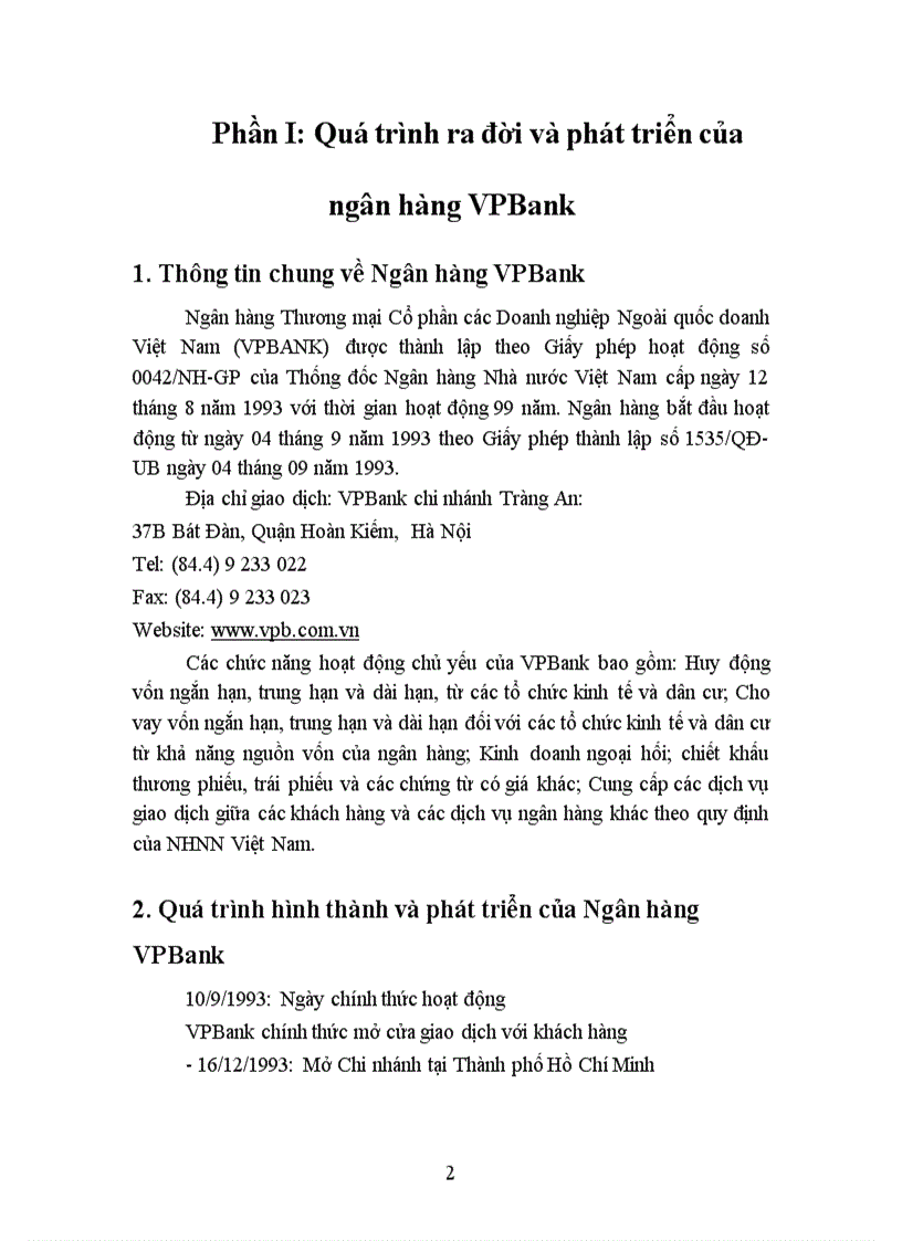 image for page Báo cáo thực tập tại Ngân hàng VPBank