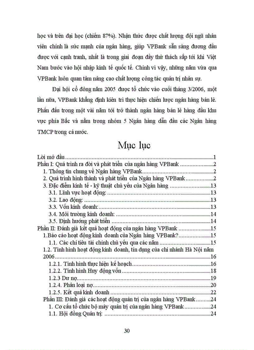 image for page Báo cáo thực tập tại Ngân hàng VPBank