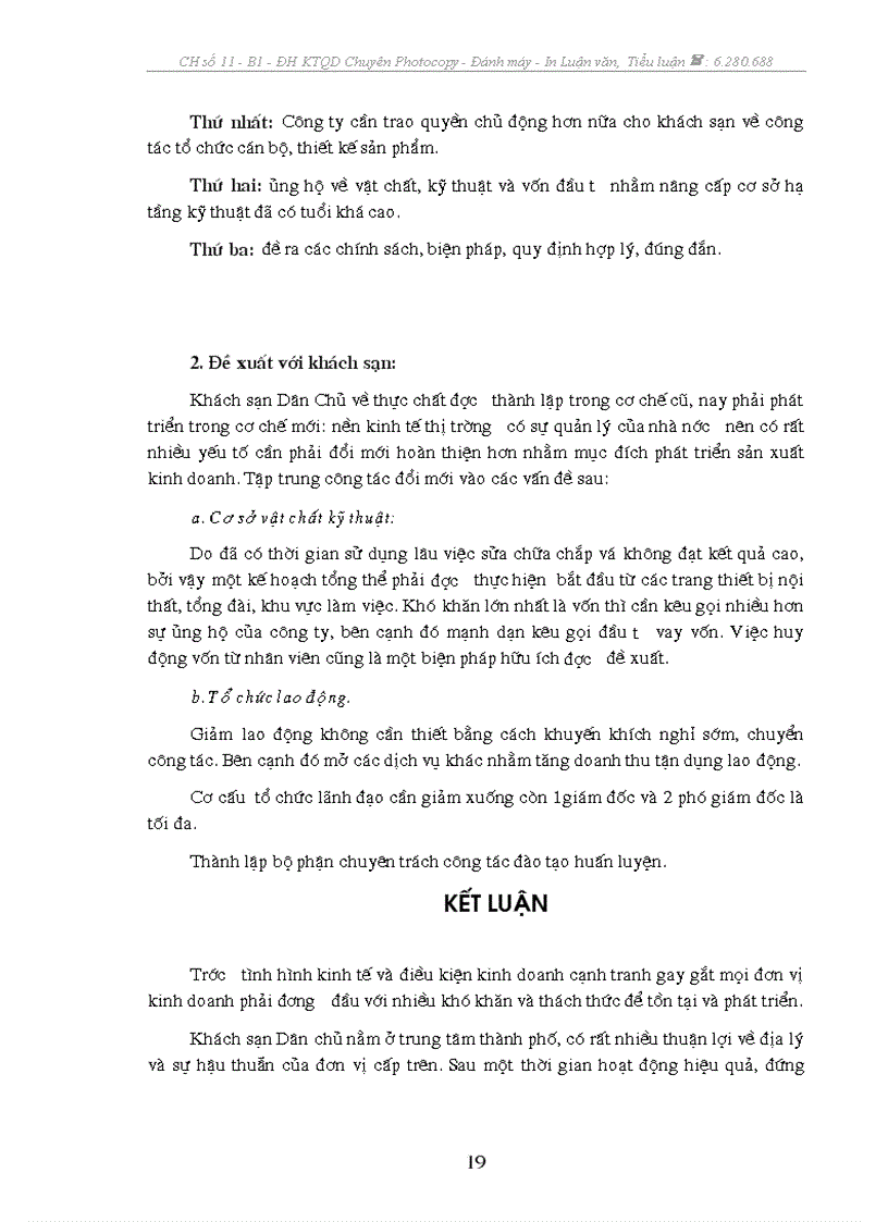 image for page Báo cáo thực tập tại Khách sạn dân chủ