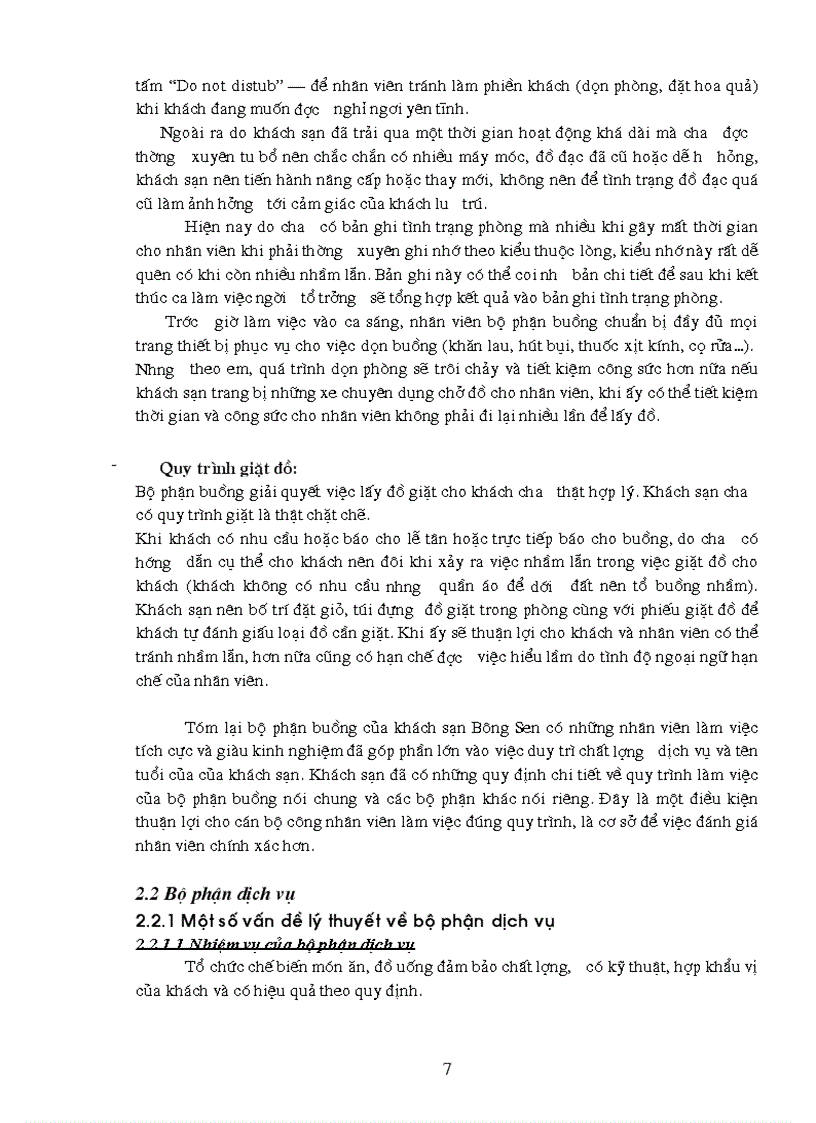 image for page Báo cáo thực tập tại Khách sạn Bông Sen